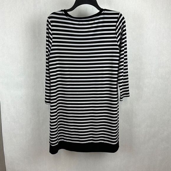 Calvin Klein Dress Size Medium Black White Stripe - Picture 3 of 5